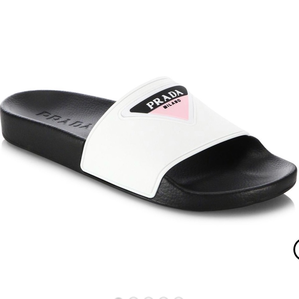Prada Rubber Pool Slides White Authentic 39 (9)